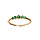 Bague en plaqu or 5 oxydes verts sertis