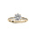 Bague en plaqu or solitaire griff et oxydes blancs