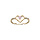 Bague en plaqué or réglable motif coeur avec oxyde rose et oxydes blancs sertis (réglable 46.48.50)