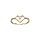 Bague en plaqu or rglable motif coeur avec oxyde blanc sertis (rglable 46.48.50)
