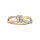 Bague en plaqué or grande taille noeud large avec oxydes blancs sertis
