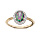 Bague en plaqu or avec oxyde arc en ciel oval et contour oxydes blancs sertis