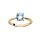 Bague en plaqu or simple avec pierre vritable Topaze bleu 6,5mm