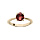 Bague en plaqu or simple avec pierre vritable Grenat 6,5mm