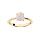 Bague en plaqu or simple avec pierre vritable Quartz rose 6,5mm