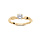 Bague solitaire en plaqu or 5mm oxyde blanc serti griffes