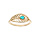 Bague en plaqu or plume avec pierre couleur turquoise