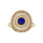 Bague en plaqu or forme ronde avec pierre Lapis Lazuli vritable