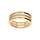 Bague en plaqué or large avec 3 rangs et oxydes blancs sertis