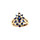 Bague plaqu or marquise avec oxydes bleu et blancs