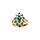 Bague plaqu or marquise avec oxydes verts et blancs