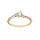 Bague en plaqu or solitaire avec oxydes blancs sertis et 1 oxyde blanc serti griffe