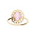 Bague en plaqu or motif fleur avec pierre rose
