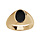 Chevalire en plaqu or plateau oval en onyx synthtique 9 X7mm