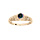 Bague en plaqu or solitaire mystique arc en ciel et feuillage