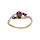 Bague en plaqu or brin crois avec oxydes violet et blancs sertis