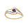 Bague en plaqu or avec volute d'oxydes violet et blancs sertis