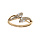 Bague plaqu or serpent double tte orne d'oxydes blancs