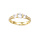 Bague plaqu or trilogie avec oxydes blancs
