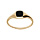 Bague plaqu or pav de forme carr onyx imitation