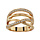 Bague large en plaqu or 4 brins croiss dont 2 orns d'oxydes blancs