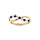 Bague en plaqu or croise avec oxydes bleus et blancs sertis