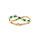 Bague en plaqu or croise avec oxydes verts et blancs sertis