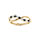Bague en plaqu or croise avec oxydes noirs et blancs sertis