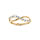 Bague en plaqu or croise avec oxydes blancs sertis
