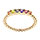 Bague en plaqu or anneau avec boules d'oxydes multcolores pastels serties