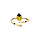 Bague pour enfant en plaqu or coccinelle jaune et point noir rglable diamtre 42 au 46