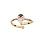 Bague enfant en plaqu or coccinelle rsine rose - rglable diamtre 42 au 46