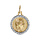 Pendentif mdaille plaqu or vierge contour oxydes blancs sertis 16mm