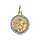 Pendentif mdaille en plaqu or avec Ange et contour en oxydes blancs sertis 15mm