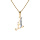 Collier en plaqu or chane avec pendentif initiale A oxydes blancs sertis 42+3cm