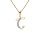 Collier en plaqu or chane avec pendentif initiale C oxydes blancs sertis 42+3cm