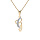 Collier en plaqu or chane avec pendentif initiale G oxydes blancs sertis 42+3cm