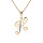 Collier en plaqu or chane avec pendentif initiale H oxydes blancs sertis 42+3cm