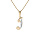 Collier en plaqu or chane avec pendentif initiale I oxydes blancs sertis 42+3cm