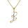 Collier en plaqué or chaîne avec pendentif initiale L oxydes blancs sertis 42+3cm