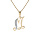 Collier en plaqu or chane avec pendentif initiale M oxydes blancs sertis 42+3cm