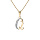 Collier en plaqu or chane avec pendentif initiale Q oxydes blancs sertis 42+3cm