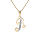 Collier en plaqu or chane avec pendentif initiale R oxydes blancs sertis 42+3cm