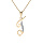 Collier en plaqu or chane avec pendentif initiale T oxydes blancs sertis 42+3cm