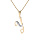 Collier en plaqu or chane avec pendentif initiale Y oxydes blancs sertis 42+3cm