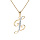 Collier en plaqu or chane avec pendentif initiale Z oxydes blancs sertis 42+3cm