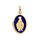 Pendentif en plaqu or ovale miraculeuse fond bleu fonc