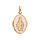 Pendentif en plaqu or ovale miraculeuse fond rose ple