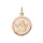 Pendentif en plaqu or Ange sur fond rose ple