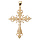 Pendentif en plaqué or grosse croix stylisée ajourée